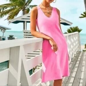 Lilly Pulitzer NWT Women's Florin Sleeveless
Linen Midi Dress pink Isle Small
